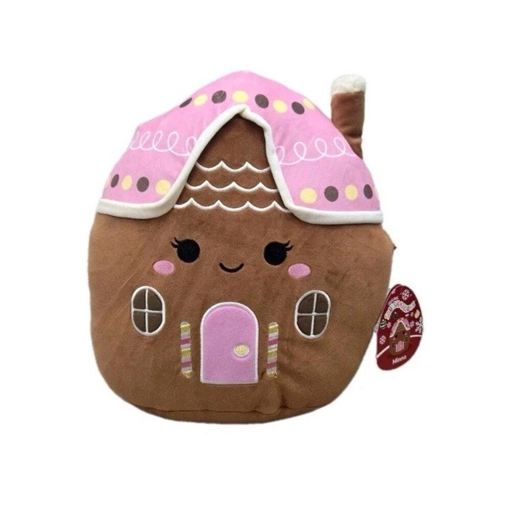 NEW Squishmallows 12” Inch MINNA Pink Gingerbread House Holiday Christmas 2025